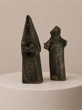 Vintage Mid Century Jaru Brutalist St Francis & Nun Sculpture Religious Art (V1)